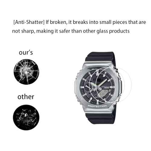 Walieoka Screen Protector Compatible with Casio GBM-2100 Series,9H Hardness Tempered Glass Protective film,Scratch Resistant Crystal Clear [ 2 Pack]