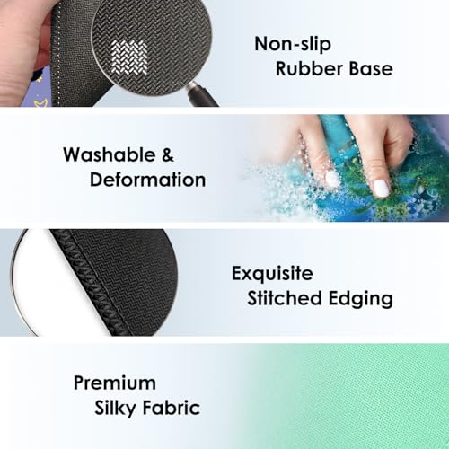 FROGIGO Vintage Garden Mouse Pad with Stitched Edges, 9.25x7.75 inch Washable Non-Slip Desk Mat for Office & Home - 1 Pack