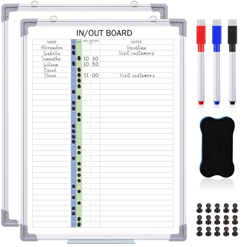Lincia 24x18 Inch Magnetic Dry-Erase Whiteboard with Markers & Magnets - In & Out Board, Regular Style