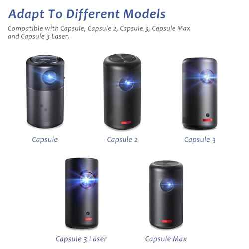 JISHAHS Projector Foldable Stand for Nebula Capsule Series - Extra-Large Base for More Stability and Won't Collapse - Ultra-Lightweight Folding Desktop Stand - Adjustable Angle (Stand Only), Black