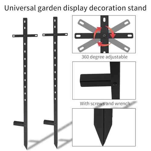 2pcs Heavy Duty Yard Stakes, 46in Metal Yard Sign Poles Holder T-Bar Ground Stakes Sign Posts for Outside, Lawn, Bar, Parking Lot, Holiday, Graduation, Estate Garage Sale Events (Black)