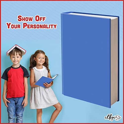 ELLOPI Light Blue Stretchable Book Cover - Jumbo Fits Most Textbooks Up to 11"