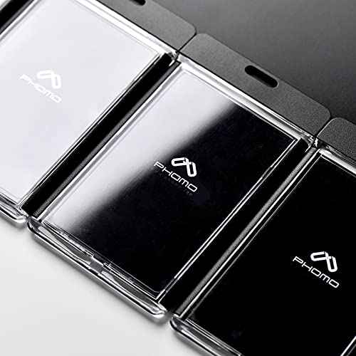 Phomo Aluminum ID Badge Holder/Wallet with Metal Clip and Badge Lanyard, Heavy Duty Vertical Transparent Hard Acrylic ID Card Holder. (Holds 1to 3 Cards) (White, 5-pcs)