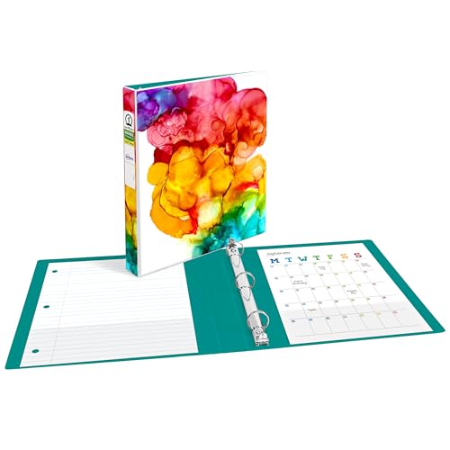 Avery + Amy Tangerine Designer Collection Binder, 1" Round Rings, 175-Sheet Capacity, Assorted Designs (26880), Pack of 6