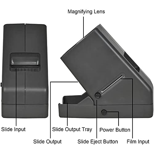 Rybozen 35mm Slide Viewer, 3X Magnification and Desk Top LED Lighted Illuminated Viewing and Battery Operation-for 35mm Slides & Positive Film Negatives(4AA Batteries Included)