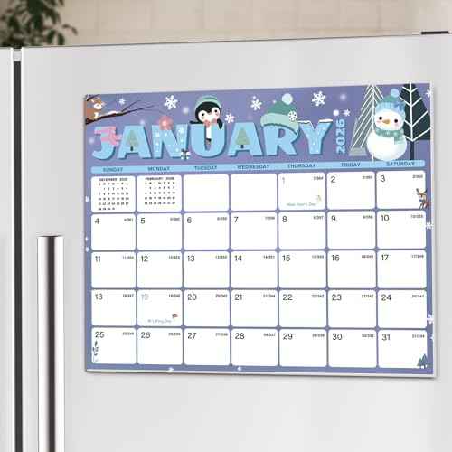 2026-2027 Magnetic Calendar for Refrigerator, 18 Monthly Fridge Calendar Magnet January 2026 to June 2027, 11" X 8.5" (Seasonal Designs)