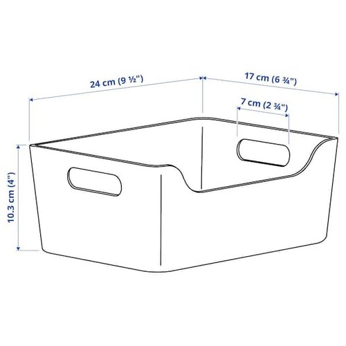 UPPDATERA Storage Box – 9 ½ x 6 ¾" White Plastic Organizer Bin | Stackable Drawer Organizer for Kitchen, Bathroom, Office, or Craft Supplies