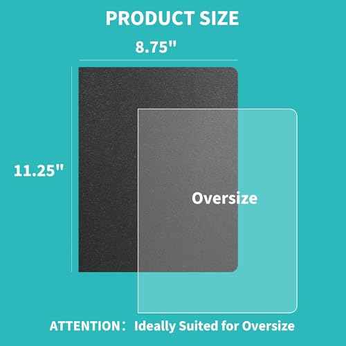 Binditek 100 Pack Binding Covers and Backs Set, 8.75 x 11.25 Inches, 50 Clear PVC (8Mil), 50 Sand-Textured Polycovers (12Mil), Oversize