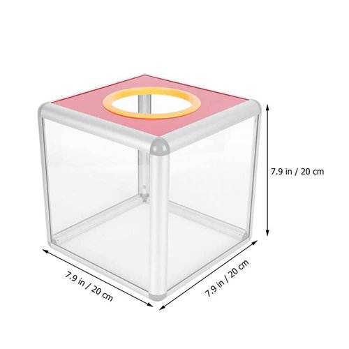 KAFENDA Desktop acrylic donation ballot box for fundraising box/suggestion box (20*20*20)