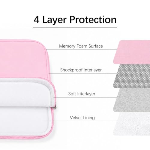 MasiBloom Bright Pink 13-inch Laptop Sleeve for MacBook Air/Pro with 2 Pockets