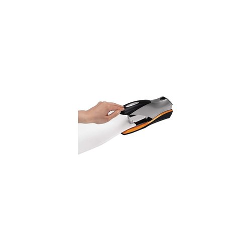 Swingline Stapler, 70 Sheet Capacity, Optima 70, Jam Free, Reduced Effort, Soft Grip, Metal, Silver/Black/Orange (87875)