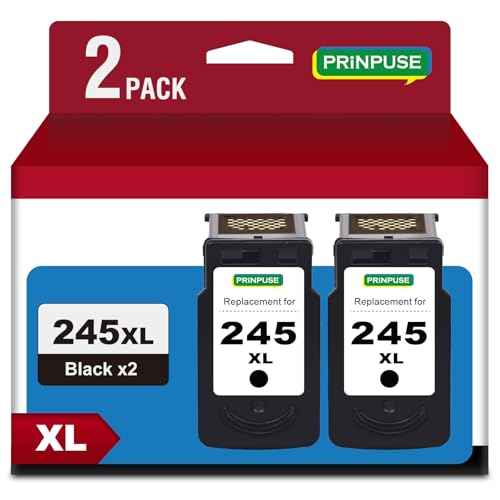245XL Black Ink Cartridge PG-245XL Replacement for Canon 245 XL Black Ink Cartridge for Canon Pixma MG2522 TS3100 TS3122 TS3300 TS3322 TR4500 TR4520 TR4522 MX490 TS202, 2 Pack