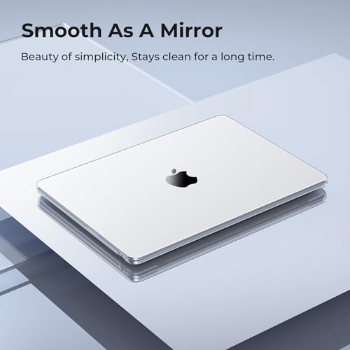EooCoo Crystal Clear MacBook Air 15-Inch Case for M2 M3 M4 M5 2023-2026