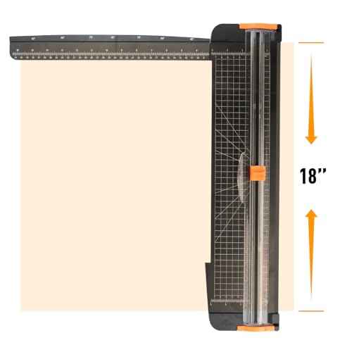 ZEQUAN Paper Cutter 18 inch, 18" Cut Length Large Paper Trimmer Slider for Craft Scrapbooking Cardstock, 3pcs Blade