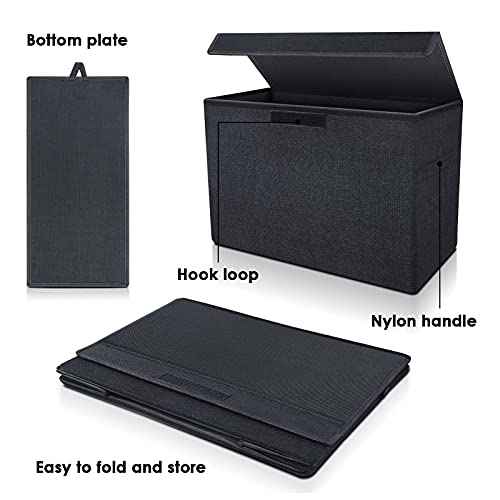 Leffis Comic Book Storage, Box 15.5" X 7.5" X 11.3", Collapsible Comic Short Box with Lids Holds 150 Comics Heavy Duty Comic Book Bin Container (1 pack, black)