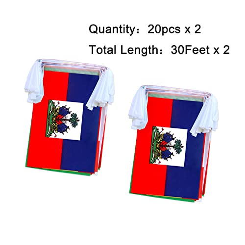 20 Caribbean Flag Banners for Outdoor & Indoor Celebration, 60 Feet