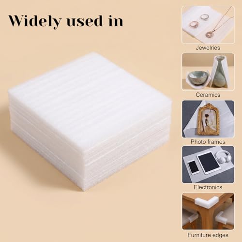 12"x12" Foam Wrap Sheets for Packing, 50 Pack Dish Packing Supplies