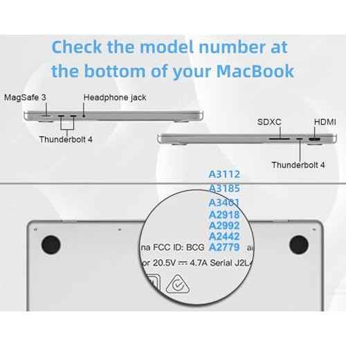 TYTX Compatible with MacBook Pro 14 Inch Case, PU Leather MacBook Case with Vents and Stand for 2021-2025 Release M5 A3434 M4 A3112 A3185 A3401 A2918 A2992 A2779 A2442, Black