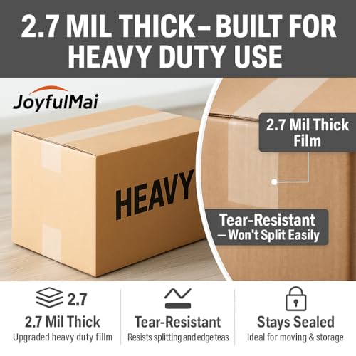 JoyfuIMaiMaiMai 2.7Mil x 1.88in x 65Yards Clear Packing Tape (6 Rolls, 390 Yards Total)