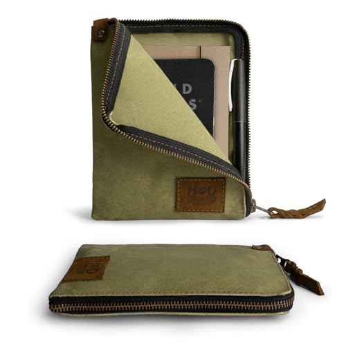 Hide & Drink, Scribbler Case for Notebook Handmade from Waxed Canvas (Waxed Canvas)