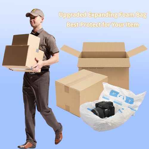 8 Pcs 14¡±x16¡± Expanding Foam Packaging for PC & Irregular-Shaped Items - Shockproof Expandable Packing Foam, Protective Computer Shipping Material for Electronics & Fragile Devices