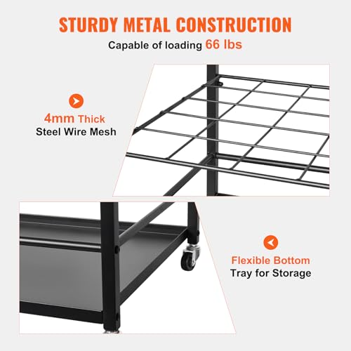 VEVOR Blueprint Storage Rack, 50 Slots Blueprint Holder with Wheels, Mobile Metal Blueprint Storage Cart for Construction Plan Map Poster Architectural, Roll File Holder for Home, Office, School