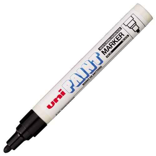 Uniball PX20-N Paint Marker Oil Paint Marker Medium Bullet Tip Pigmentation Ink Black Pack of 12