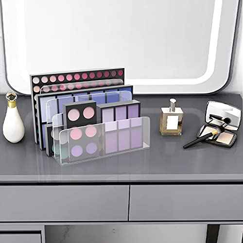 2PCS Clear Acrylic File Organizer, 4 Sections Acrylic Desk Organizer File Holder Sorter for Desk