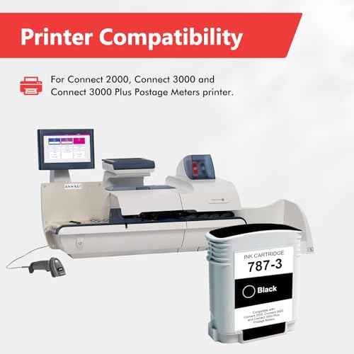787-3 Black Ink Cartridge Replacements for Pitney Bowes 787-3 Black for Printer Pitney Bowes SendPro Connect+ 1000 2000 3000 Postage Meters