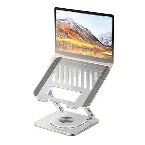 Adjustable Laptop Stand for Desk ? Portable Metal Laptop Riser with Ventilation, Foldable Notebook Holder for Home Office, Compatible with 10¡±-17¡± Laptops ? Silver