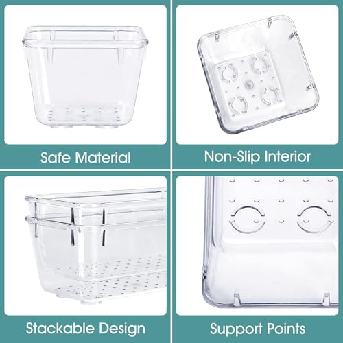 WOWBOX 25 PCS Clear Plastic Drawer Organizer Set - Makeup & Storage Bins