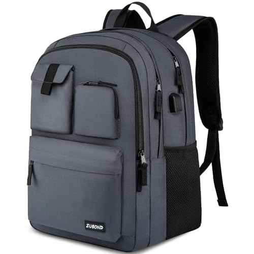 Backpack for Men & Women, Backpacks for School Teen Boys & Girl, Student Bookbag 17.3 inch Laptop Compartment with USB Charging Port for High Middle School, Black Travel Casual Bag