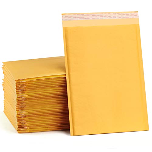 UCGOU Yellow Kraft Bubble Mailers 10.5x16 Inch 25 Pack - Usable Size 10.5x15"
