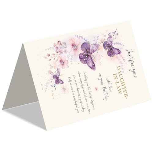 Funny Birthday Card for Daughter-in-Law, Wonderful Yet Heartfelt Greetings from Mother-in-Law-8x5.3 Inches, Double-Sided