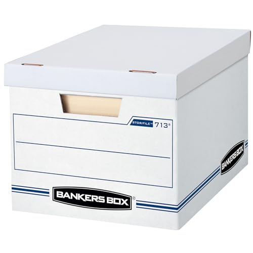 Bankers Box 12-Pack Basic Duty File Storage Boxes with Lids for Letter & Legal Documents