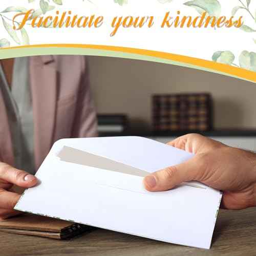Outus 600 Pcs Church Offering Envelopes Tithe and Offering Donations Pack Cash Tithing Envelopes for Christian Religious Occasions Supplies(Green Leaf Style)