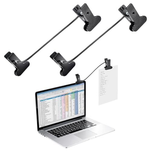 2 Pcs Mini Paper Holder Clips for Typing, Black Document Clamp - YooNotee