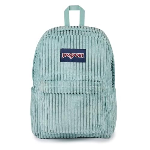 JanSport Superbreak Plus FX Backpack - Work, Travel, or Laptop Bag with Water Bottle Pocket - Surreal Corduroy Sage