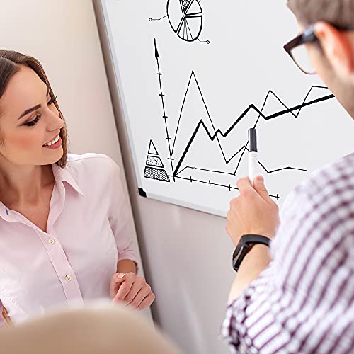 Amazon Basics Large Magnetic Dry Erase Whiteboard 35.4x23.6 Inches with Aluminum Frame, Wall Mountable, Pen Tray, Office & Classroom Use