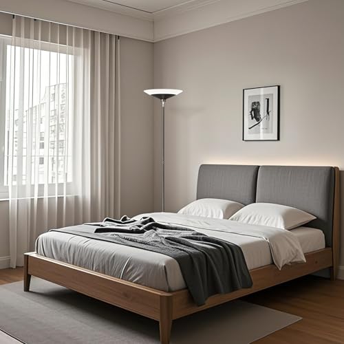 SIBRILLE Black 72-Inch LED Torchiere Floor Lamp with Remote & Dimmable Brightness