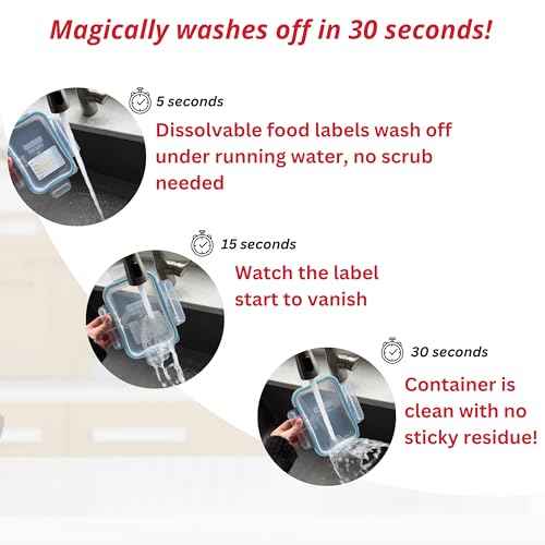 2x3 Dissolvable Food Labels, 1000 Label Stickers, Bottle Labels for Storage Bins, Sticker Labels for Food containers, (1000, Blue)