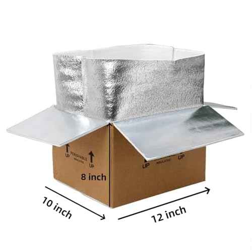 12x10x8''4 Pack Insulated Shipping Boxes with Aluminum Foil Liner, Double Insulated Carton for Frozen Food and hot,Reusable Perishable Shipper Cooler Box, Small Mailing Box for Shipping(wood)