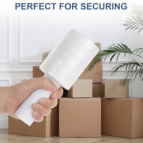 6 Pack Heavy Duty Stretch Wrap Film with Handle - 4 inch x 1000ft Industrial Shrink Wrap for Moving & Packing