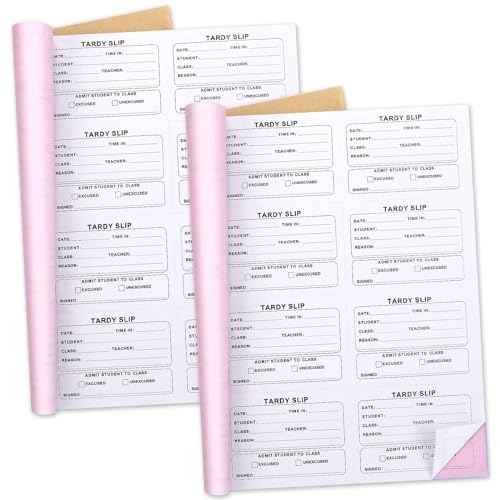 3200 Pcs Tardy Slip Book with Carbonless Duplicates Tardy Slips Per Book Easy Removal Tear Carbonless Form Register Copy Notebook for School Recording Student Late Arrivals