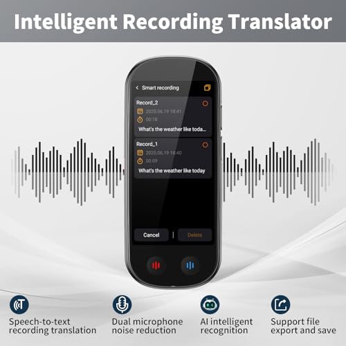 FLTIDUNDI Grey AI Language Translator Device 150+ Languages Offline & Online
