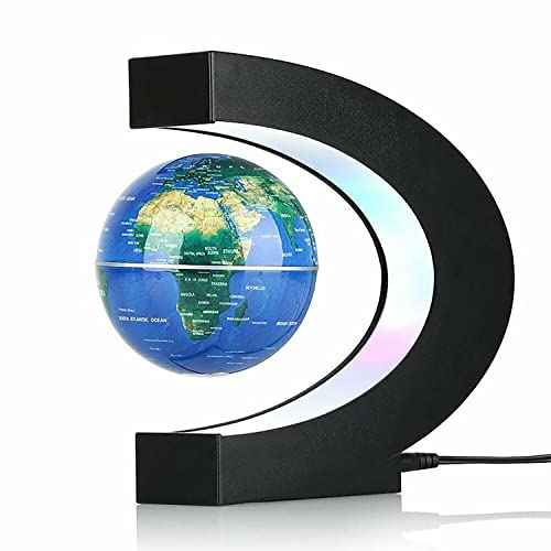 Magnetic Levitation Globe with LED Light, Cool Gadgets Floating Lamp Globe Decor, Cool Gifts for Men/Father/Husband/Boyfriend/Kids/Boss, Great Technology Graduation Gifts Valentine's Day Gift (Blue)