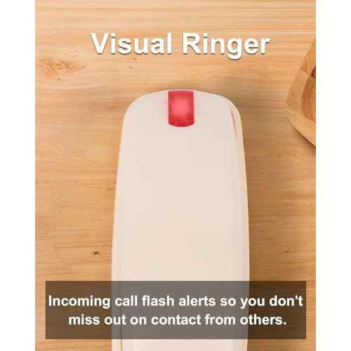 Landline Wall Phones for Home, Telephone Land Line Phones with Senior-Friendly Large Buttons, Wall Phone with Adjustable Loud Volume & Lighted Buttons, Durable Basic Design, Beige
