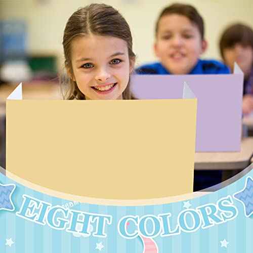Yeaqee 24 Pcs Solid Privacy Boards for Student Desks Classroom Desk Divider Trifold Table Desk Privacy Panel Privacy Folders Screen Partition for School Teacher Student Study Test Home (Pastel Colors)
