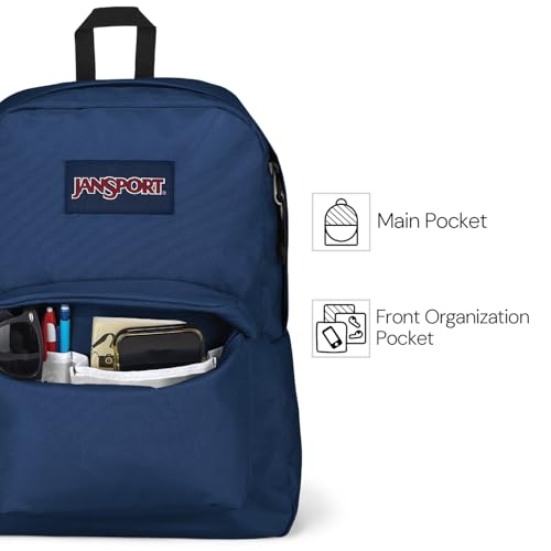 JanSport SuperBreak Plus Backpack - Black, Lightweight School Pack