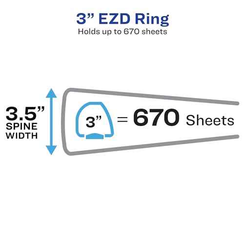 Avery Heavy-Duty View 3 Ring Binder, 3 Inch One Touch EZD Rings, 3.5 Inch Spine, 1 Red Binder (79325)